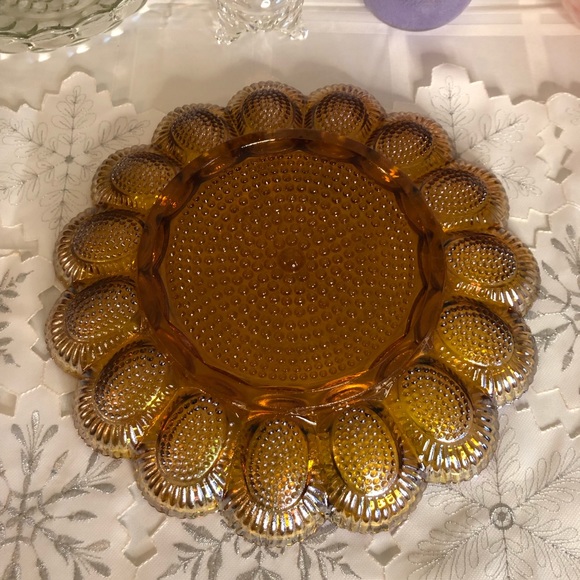 MCM carnival glass egg dish - Picture 5 of 9